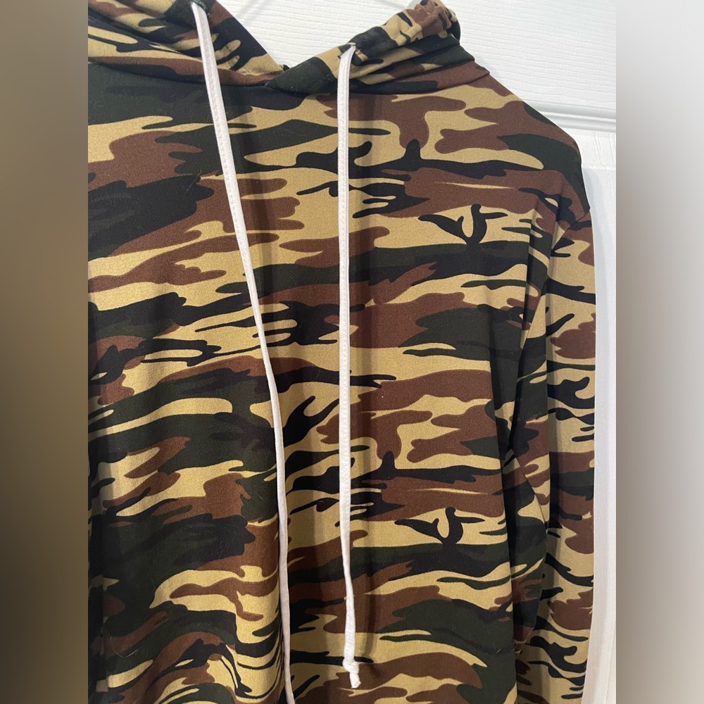 Camouflage Long-sleeve  Crop Top Jacket/hoodie
